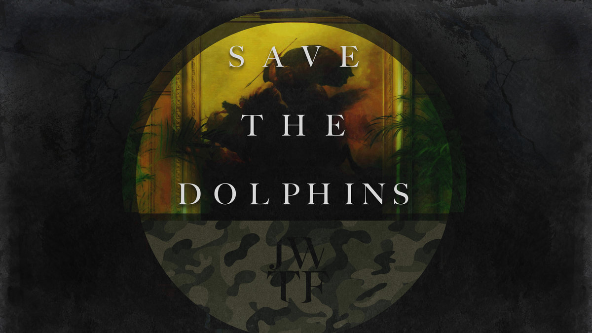 Här de åtta bandmedlemmarna i "Save the dolphins".